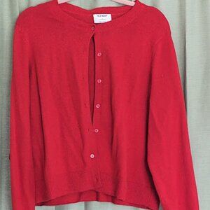 Red Old Navy Button-up Cardigan